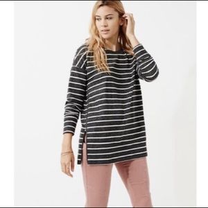 Lou & Grey specklestripe zip tunic